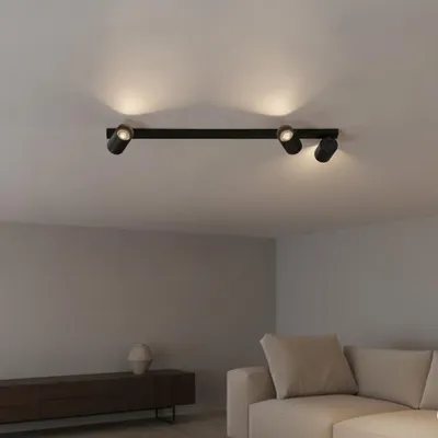 Productafbeelding van 3-lichts plafondlamp Oso zwart, AI-gegenereerde afbeelding