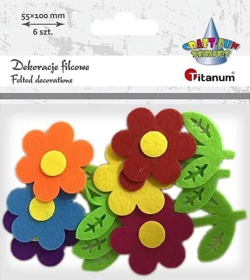 Produktbild von Filzdekorationen 3D Blumen 6 Stück Titanum