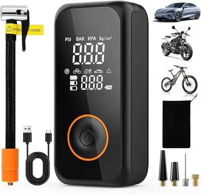 Produktbild von Reifenfüller, 150 PSI kabelloser elektrischer Luftkompressor, digitale Doppelanzeige mit Druckmesser, für Auto, Fahrrad, Motorrad