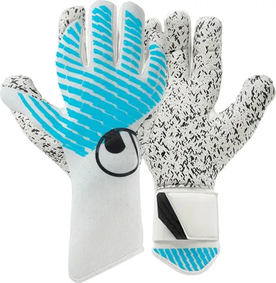 Produktbild von Uhlsport Fm Cybertec Supergrip+ Hn Torwarthandschuhe - Weiß / Hellblau / Schwarz