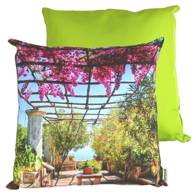 Produktbild von Dekokissen 45x45cm Stuhlkissen wasserabweisend 6 Urlaubsmotive