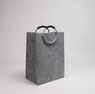 Produktbild von Filztasche 'Emma' hellgrau Wäschesammler Wäschetaschen Wäschesack Wäschebox Multifunktionstasche