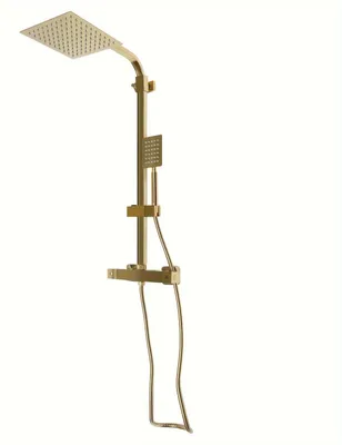 Productafbeelding van Goudkleurig Douchesysteem - Douche Set - Regendouche - Douchekolom - Thermostaatkraan - Antikalkfilter