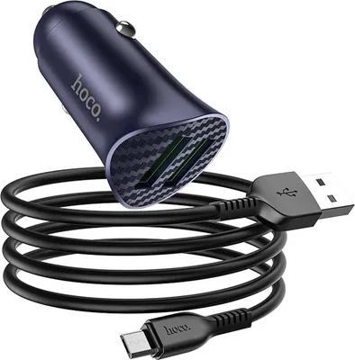 Zdjęcie produktu dla Ładowarka samochodowa Hoco Z39 QC 3.0 Power | Szybka ładowarka 2x USB + Kabel ładujący Micro USB