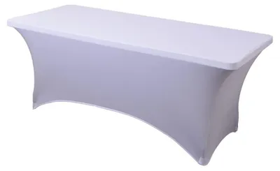 Obrázok produktu pre Stretčová obruska – obdĺžniková, 150 cm – elastický materiál (Elastan) – ochrana stola – odolný polyester – vhodná na oslavy – obrus