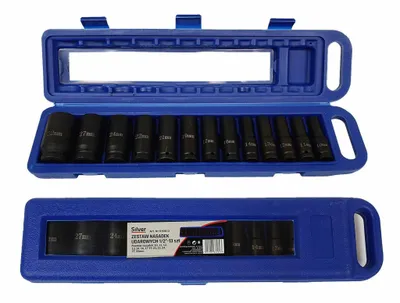 SILVER Schlagschrauber-Nuss-Set lang 1/2" 13-teilig
