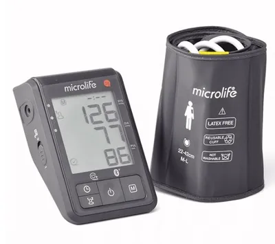 Produktbild von MICROLIFE Blood Pressure Monitor BP B6 Connect z Power Supply + 4 Pieces Free Battery