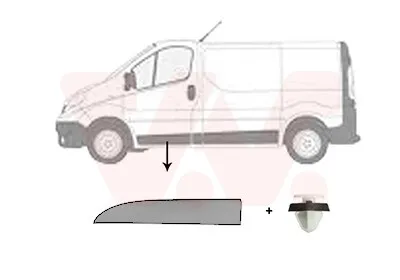 Produktbild von VAN WEZEL Zierleiste für die Tür Vorne Links Leiste für RENAULT Trafic III Kastenwagen (FG) 4396401