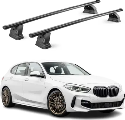 Image de Barres de toit transversales acier pour BMW Serie 1 F40 2019-2024 Noir 2Pcs