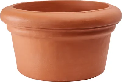 Produktbild von Garden Italia Vasen Blumentopf ICNB niedriges glattes Becken Durchmesser 55 cm - Höhe 30 - aus terracottafarbenem Harz -  Italy - für draußen und drinnen - stoßfest - leicht, m