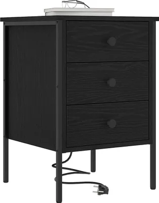 Image de vidaXL Table de nuit noir imitation chêne 42 x 41 x 61 cm Bois composite