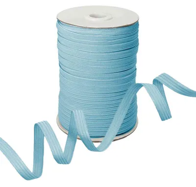 Produktbild von Gummiband 100m x 7mm Gummilitze flach gestrickt Stretch Elastisch in 19 Farben, Gurtband:546 hellblau