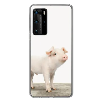 Produktbild von MuchoWow® Handyhülle Schutzhülle Hülle für Huawei P40 Pro Ferkel - Groß - Tiere - Rosa - Jungen - Mädchen - Kinder Silikon Softcase Handy Hülle - Schutz