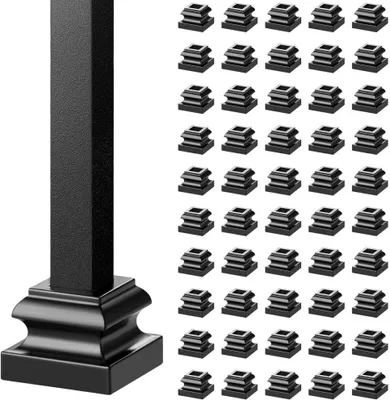 Obrázek produktu pro 50 kusů Ploché patky pro zábradlí z hliníkové slitiny - Kovaná vřetena pro schody.