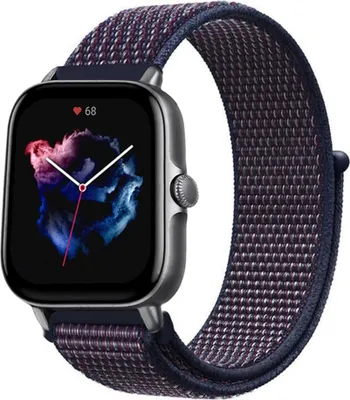 Produktbild von Strap-it Amazfit GTS 3 Nylonarmband (Lila-Blau)
