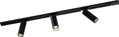 Produktbild von Ledvion - Schienensystem lampen, 1m, 1-Phasen, 3W, inklusive 3x GU10 LED , Schwarz, 2700K, 3-flammig Spot, spotlight, deckenspot, deckenstrahler, strahler lampe