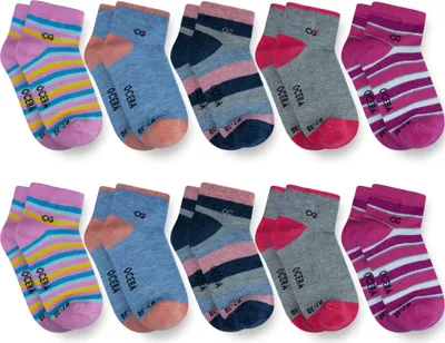 Produktbild von OCERA 10 Paar Kinder Kurzschaft Socken für Mädchen und Jungen im Farbmix Gr. 31/34