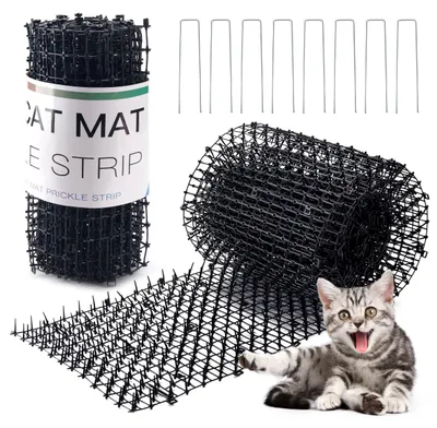 Produktbild von Hmyomina Katzen-Abschreckmatte mit Spikes, 4,5 m, Katzen-Abschreckungsmatte, Gra