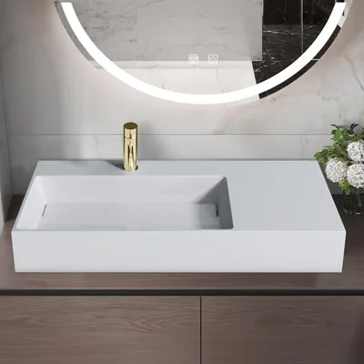 Obrázok produktu pre Konglomerátové Umývadlo Rea Archi 90 White