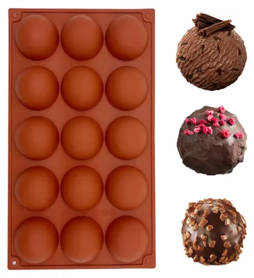 Produktbild von Silikonform Halbkugel - 15 Mulden für Schokolade und Gebäck - Ø 5 cm