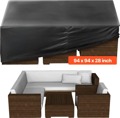 Produktbild von Garten- & Terrassenmöbel Schutzhülle - Quadratische Abdeckplane 239 x 239 x 71 cm - 420D Oxford-Gewebe - Wasserdicht - UV-beständig - Mit Lüftungsöffnungen