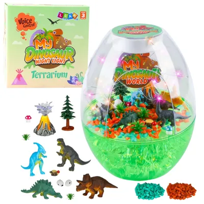Produktbild von DIY-Kreativ-Dinosaurier-Terrarium-Set mit sprachgesteuertem Nachtlicht