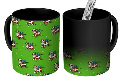 Obrázok produktu pre KitchenYeah® Magický hrnček Magický hrnček Magická krava - krídla - vzor - dieťa 350 ml Hrnček na zmenu farby Nápad na darček - magický hrnček - foto hrnček - keramické hrnčeky - obrázky - šálka na kávu - šálka na nápoje