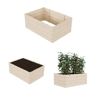 Obrázok produktu pre QLS Vyvýšený záhon 120x80x48 cm z dreva na zeleninu bylinky stohovateľná dekorácia 11170