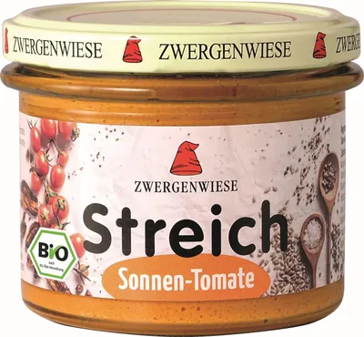 Zdjęcie produktu dla PASTA SŁONECZNIKOWA Z SUSZONYMI POMIDORAMI BEZGLUTENOWA180 g - ZWERGENWIESE