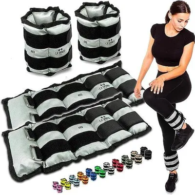 Produktbild von Gewichte für Hand- und Fußgelenke, ergonomisch, mit extra langem Klettverschluss und doppeltem D-Ring für Training und Therapie