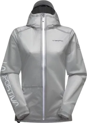 Silberne La Sportiva Ethereal Pro Jkt W Jacke mit Kapuze und durchgehendem Reißverschluss