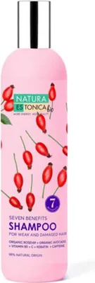 Image de Natura Estonica Shampooing sept bienfaits pour cheveux affaiblis et abîmés, 400ml