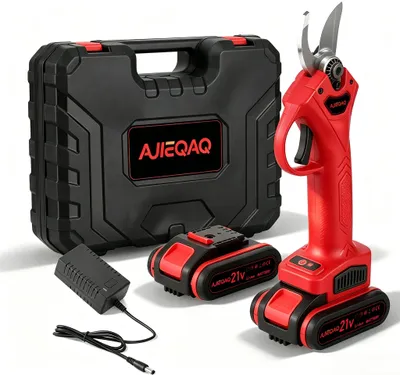 Produktbild von AJIEQAQ Elektrische Astschere 21V, Akku Gartenschere mit Brushless Motor, für Garten & Obstbau, 0-25mm Schnittkapazität, inkl 2 x 1500mAh Batterien