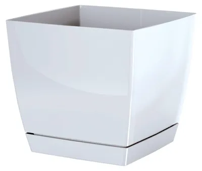Obrázek produktu pro Květináč Coubi Square s miskou bílý 21 cm