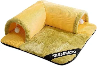Image de Jouets pour chats d'intérieur et d'extérieur - Grand tunnel pour chat avec balle