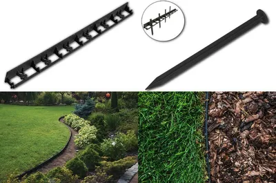 Produktbild von Rasenkante Mähkante Beeteinfassung Pflasterkante Beetumrandung 45-100 mm +Nägel  45 mm + 5 Nägel