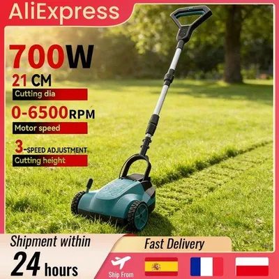 Obrázok produktu pre Elektrické kosačky na trávu – 10 palcov – 6500 otáčok za minútu – bezpružinové – bezdrôtové