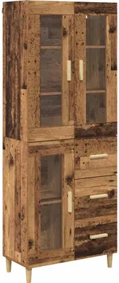 Zdjęcie produktu dla Highboard z szufladą Stare drewno 69,5 x 34 x 180 cm