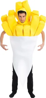 Pommes Kostüm Fritten-Tüte XXL für Erwachsene von Vorne