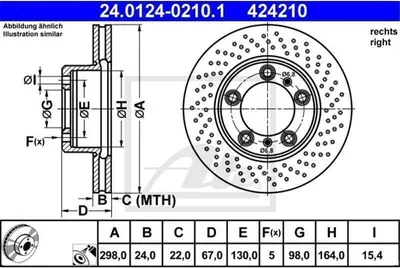 Produktbild von ATE Bremsscheibe  24.0124-0210.1