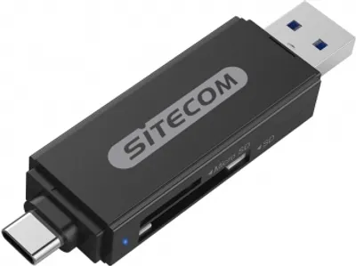 Produktbild von Sitecom MD-067, MMC, MicroSD (TransFlash), SD, Schwarz, 5000 Mbit/s, USB 3.2 Gen 1 (3.1 Gen 1) Type-A/Type-C, 1 Stück(e), 145 mm
