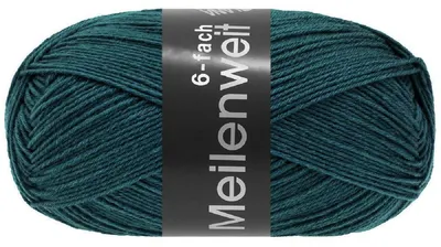 Produktbild von Lana Grossa MEILENWEIT 150 g UNI 6-fach Sockenwolle für warme Füße 390 m Farbe 9682 - Dunkelpetrol