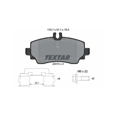 Produktbild von Textar Bremsbeläge vorne für Mercedes-Benz A-Klasse W168 A 160 170 190