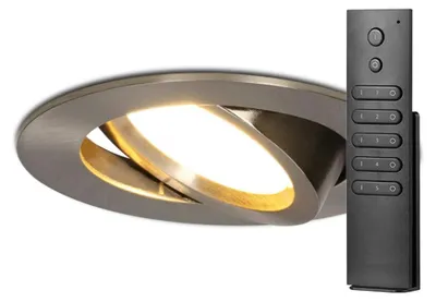 Image de HOFTRONIC - Spot LED encastrable Rome 6W 500lm 2700K IP44 Inox Dimmable