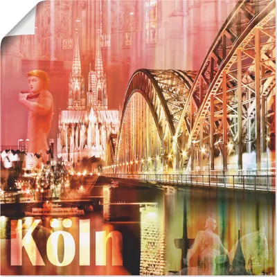 Produktbild von ARTland Poster Köln Skyline Abstrakte Collage I Größe: 50x50 cm