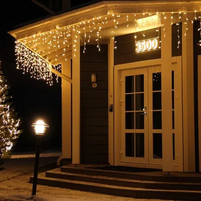 Lichterkette Eisregen 7,5 m 200 LEDs kaltweiß, 8 Modi, Lichtvorhang, innen/außen