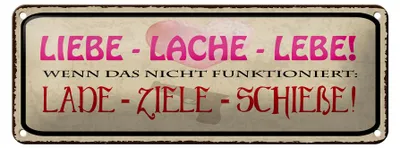 Produktbild von Blechschild Lebe Lache Liebe, 27 x 10 cm, Blechschilder Spruch Glück Weisheit
