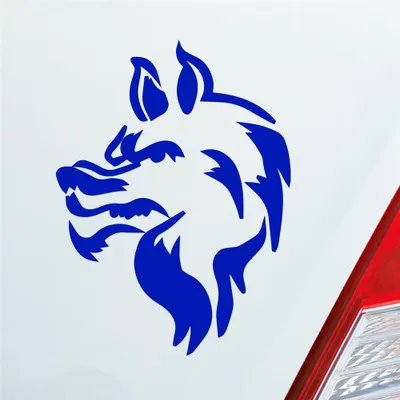 Produktbild von Auto Aufkleber Böser Wolf Hund Tier Animal Tribal Tattoo 12x9 cm Dunkelblau Sticker Heckscheibenaufkleber