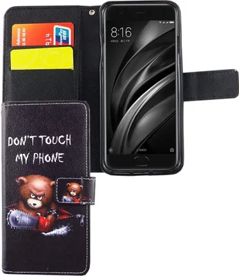 Produktbild von Handyhülle Tasche für Handy Xiaomi Mi 6 Schriftzug Bär mit Kettensäge