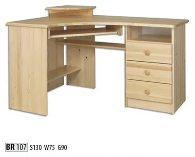 Image de Bureau Table en bois Bureau Tables d'angle Ordinateur Massif Bois véritable